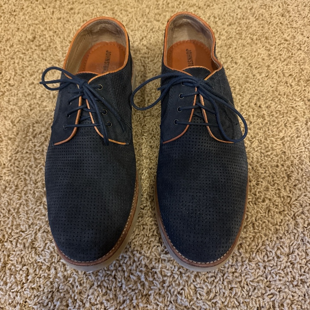 Men's Navy Suede Oxford Shoes